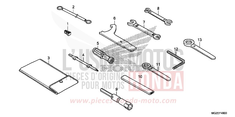 TOOLS for CB500F ABS GRAPHITE BLACK (NHB01) from 2014
